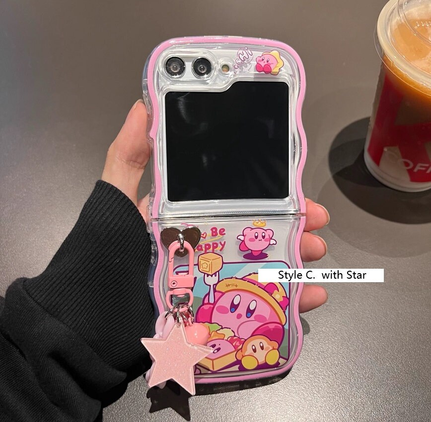 Z Flip 5 Japanese Pink Monster Phone Case for Samsung Galaxy Z Flip 3 4 5  Cartoon Anime Gamer Clear Pink Lovely Kawaii Cute Girls Gift -  Hong  Kong