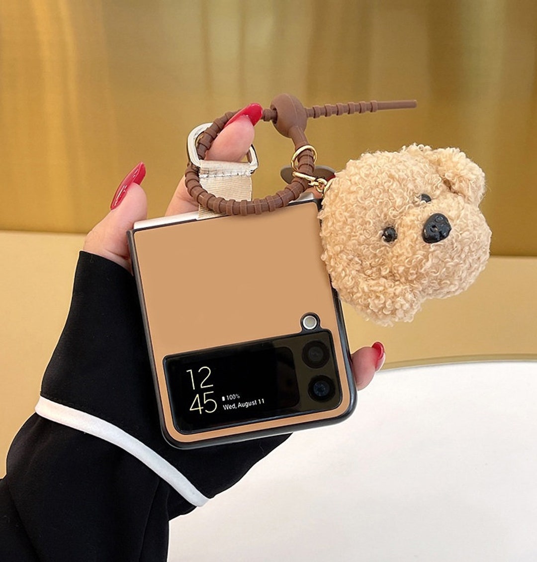 Cute Cartoon Bear Pendant Phone Case For Samsung Galaxy Z Flip 3