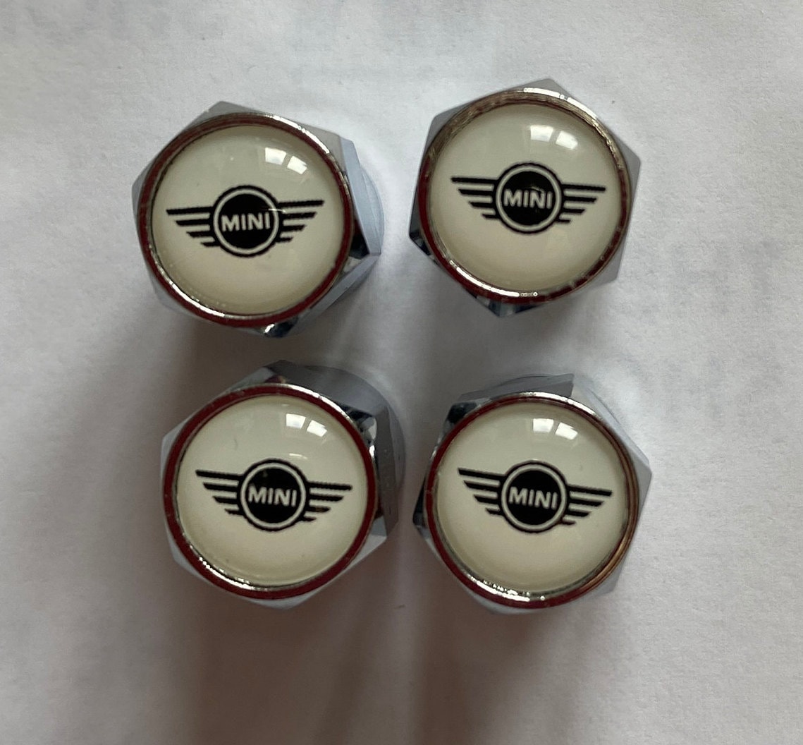 New Logo Red and Black Carbon Fibre Dust Valve Caps for MINI Cooper S JCW (4 -pack) - Israel