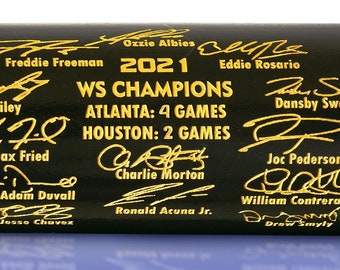 Atlanta 2021 WS Champions Team Signature Bat