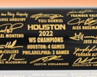 Houston 2022 WS Champions Team Signature Black Bat