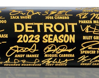 Detroit 2023 Farewell to a Legend Team Signature Black Maple Bat