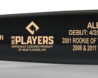 Albert Pujols Retirement and Career Stat Black & Gold Wood Bat