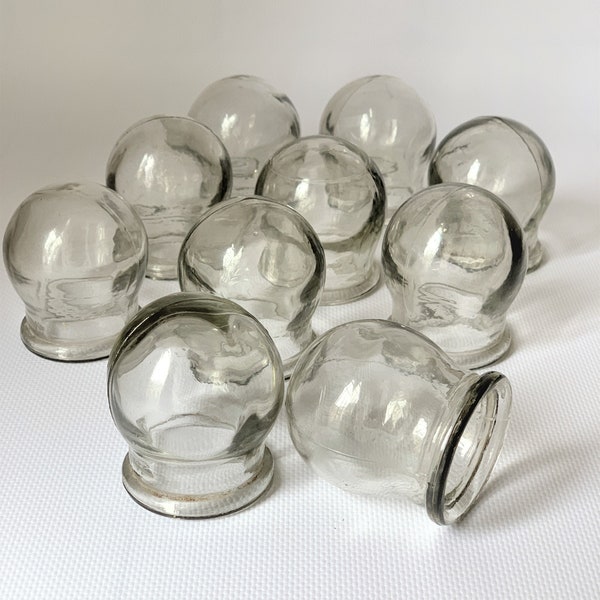 Soviet medical glass jars. Vintage glass jars for medical procedures. Vacuum massage jars. Medical fire-fighting jars of the USSR.
