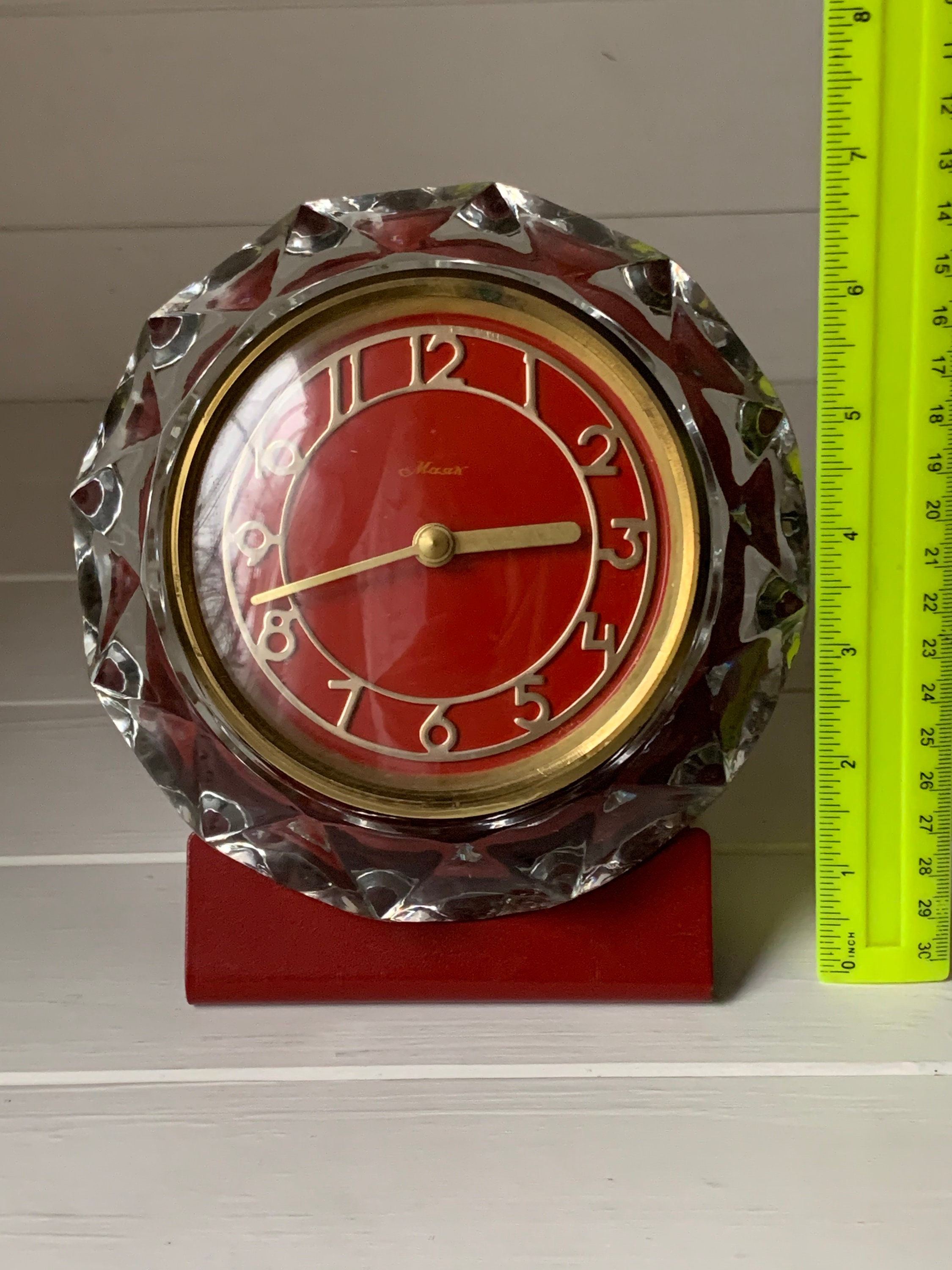 Vintage Old Mechanical Table Mantel Clock of the Mayak Factory Etsy