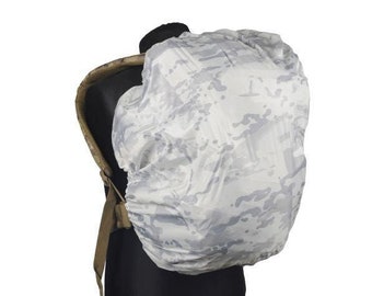 White Winter Camouflaged Militaria Multicam Alpine Cover Backpack Case SMALL