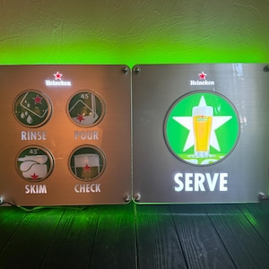 Vintage Light Up Beer Sign. Retro Pub Wall Decor. Advertising beer sign.