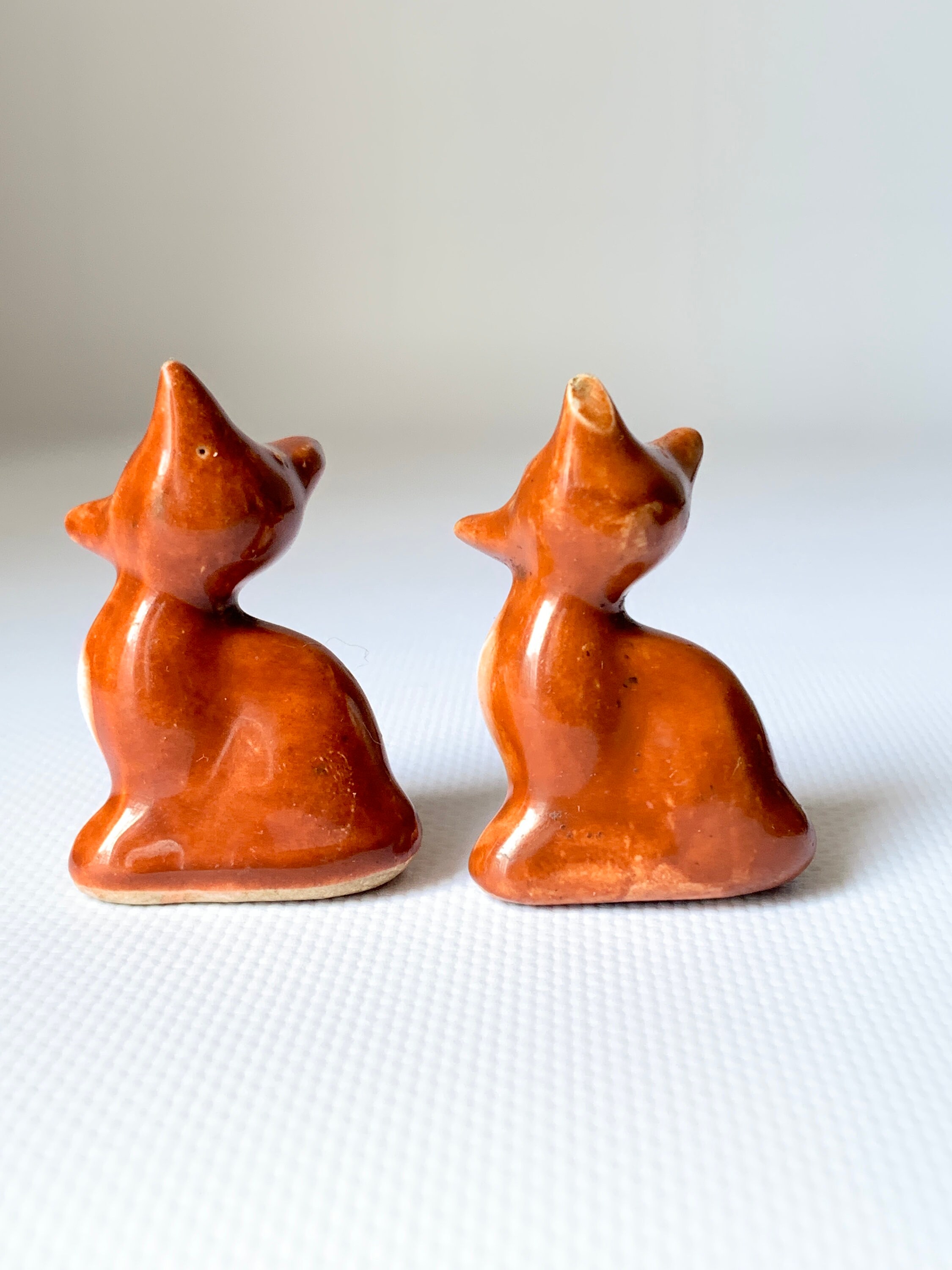 Vintage Fox Figurines Small Ceramic Animal Figurines / Retro Etsy UK