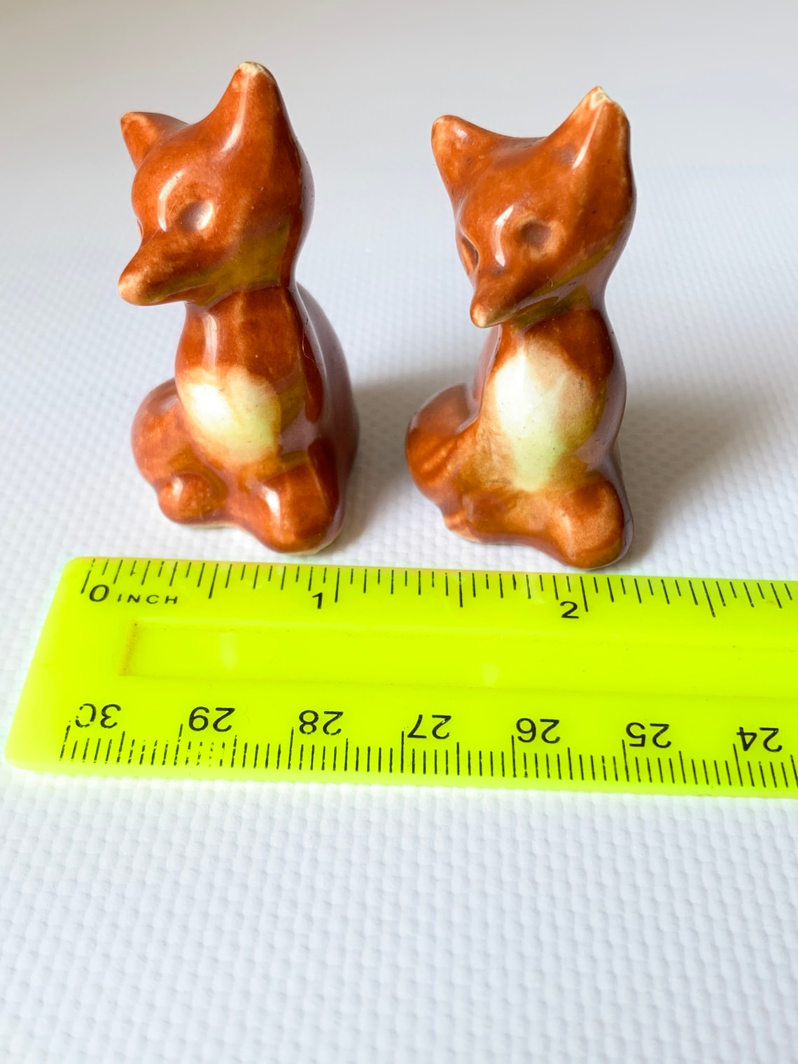 Vintage Fox Figurines Small Ceramic Animal Figurines / Retro Etsy UK