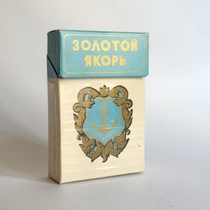 Empty Soviet Cigarette Pack "Golden Anchor". Soviet Cigarettes. Empty Pack (No Cigarettes)