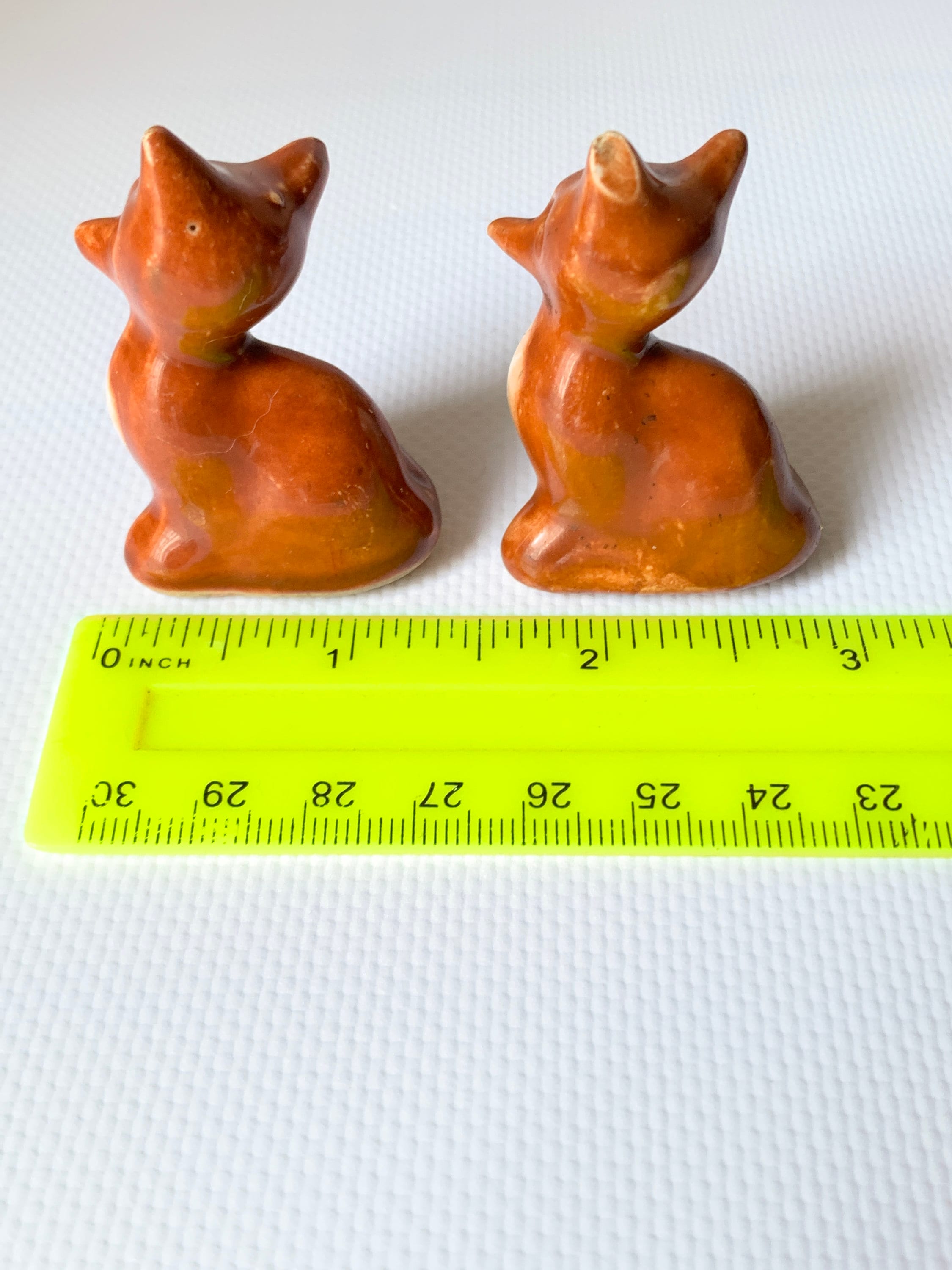 Vintage Fox Figurines Small Ceramic Animal Figurines / Retro Etsy UK