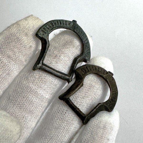 Аncient Roman bronze buckle from the 1st century AD. The Roman Empire. Decorative buckle of Ancient Rome. Genuine Artifact.Set of 7 buckles.