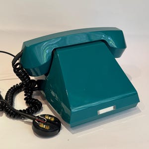 Vintage USSR Mid Century Blue No Dial Telephone