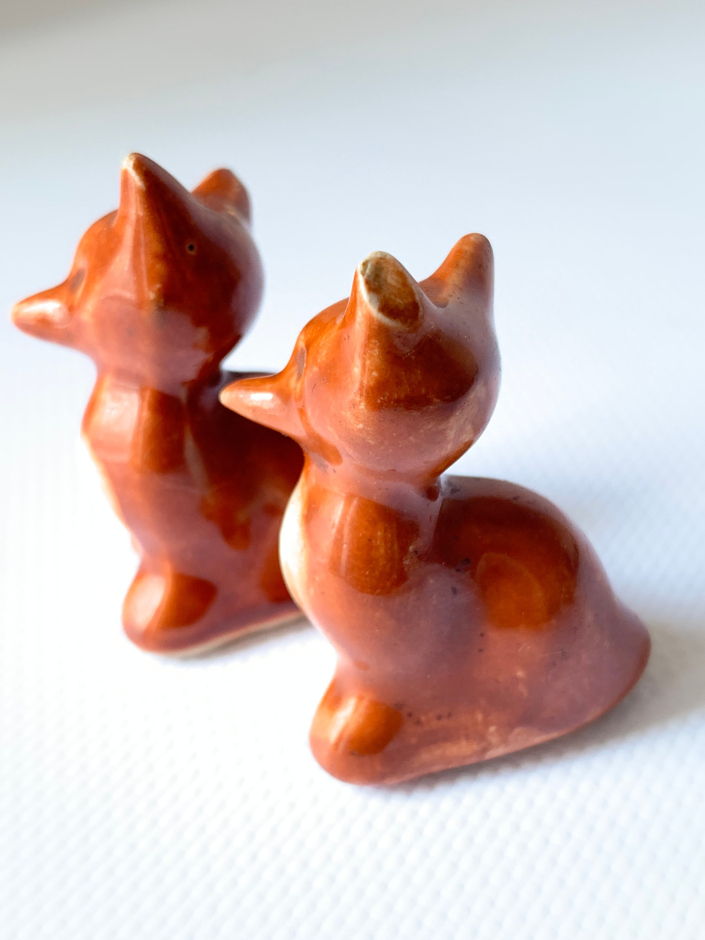 Vintage Fox Figurines Small Ceramic Animal Figurines / Retro Etsy UK