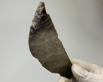 Ancient Flint Stone Sickle. Neolithic. Flint knife. Neolithic Flint Sickle. Ancient stone.