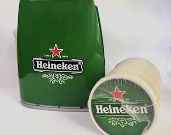 Original  bar accessory – a plastic holder for storing and serving branded beer coasters.
