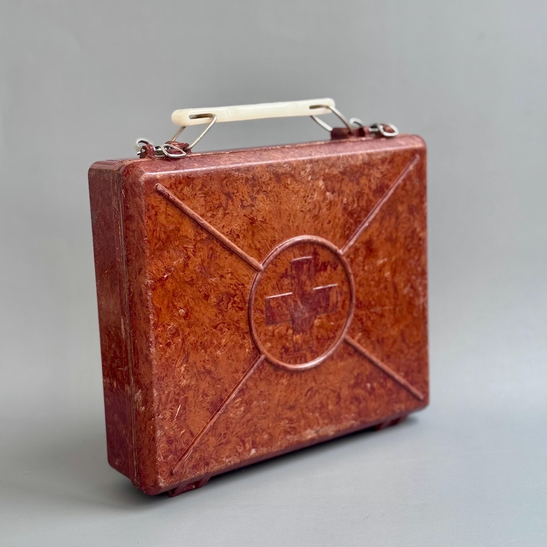 Red Cross Case Vintage Soviet First Aid Kit Carbolite, USSR Medical Box, Retro Red ...