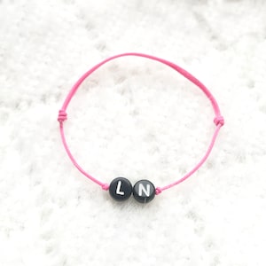 CUSTOM / Personalised Black Letter Bead Bracelet - Custom Letter Bead Bracelet, Word Bracelet, Name Bracelet, Initial Bracelet, Letter Beads