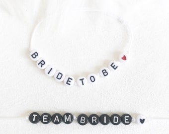 Personalised Team Bride Bracelet: Custom Hen Do Party Favour, Bachelorette Party Gift
