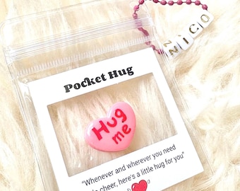 Personalised Pocket Hug: Resin Heart Token - Pick me Up Gift , Mental Health Gift