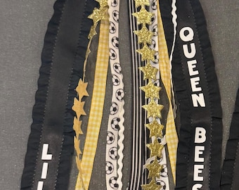 Soccer Streamer Hair Tie Holder – Personalized Name Ribbon | Girls Soccer Gift | Team Spirit Ponytail Holder | Custom Sports Gift