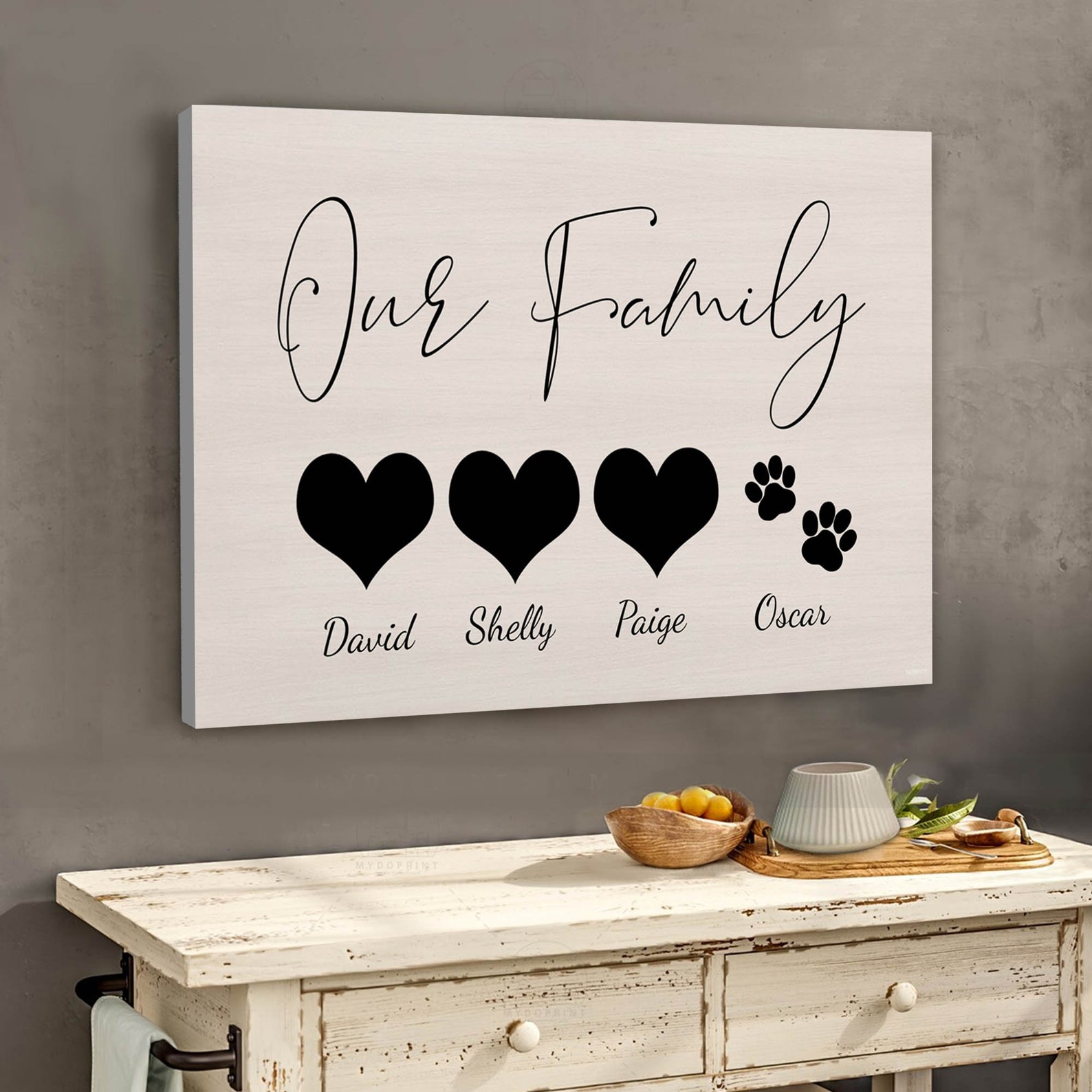 Personalized Family Name Canvas Our Family Poster Etsy