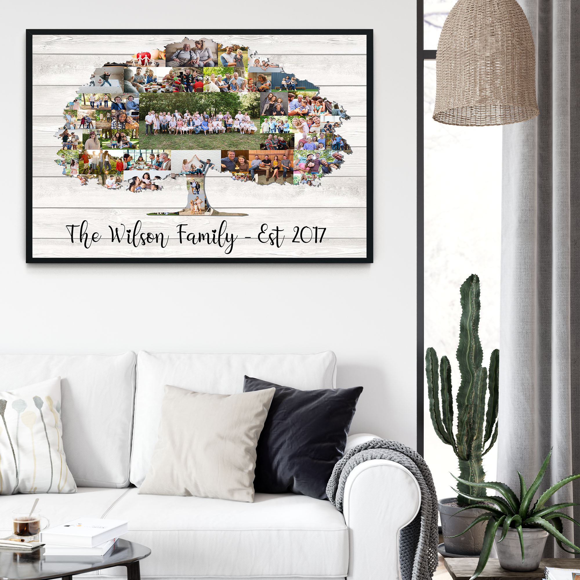 Personalized Family Tree Canvas Art Family Tree Photo Poster Etsy