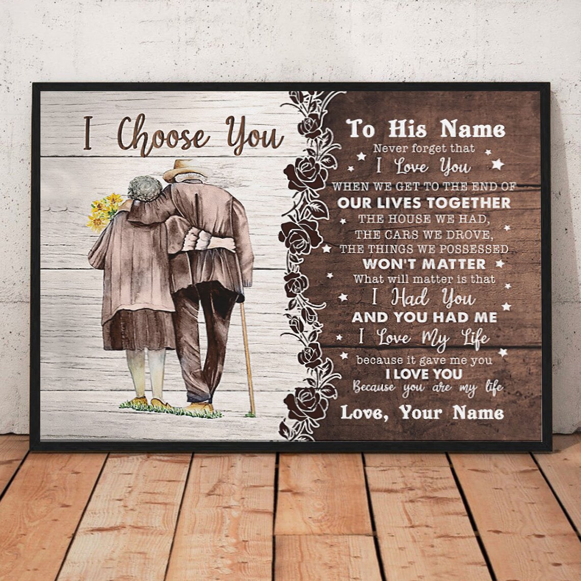 Personalized Couple Wall Art I Choose You Wall Art Family Etsy