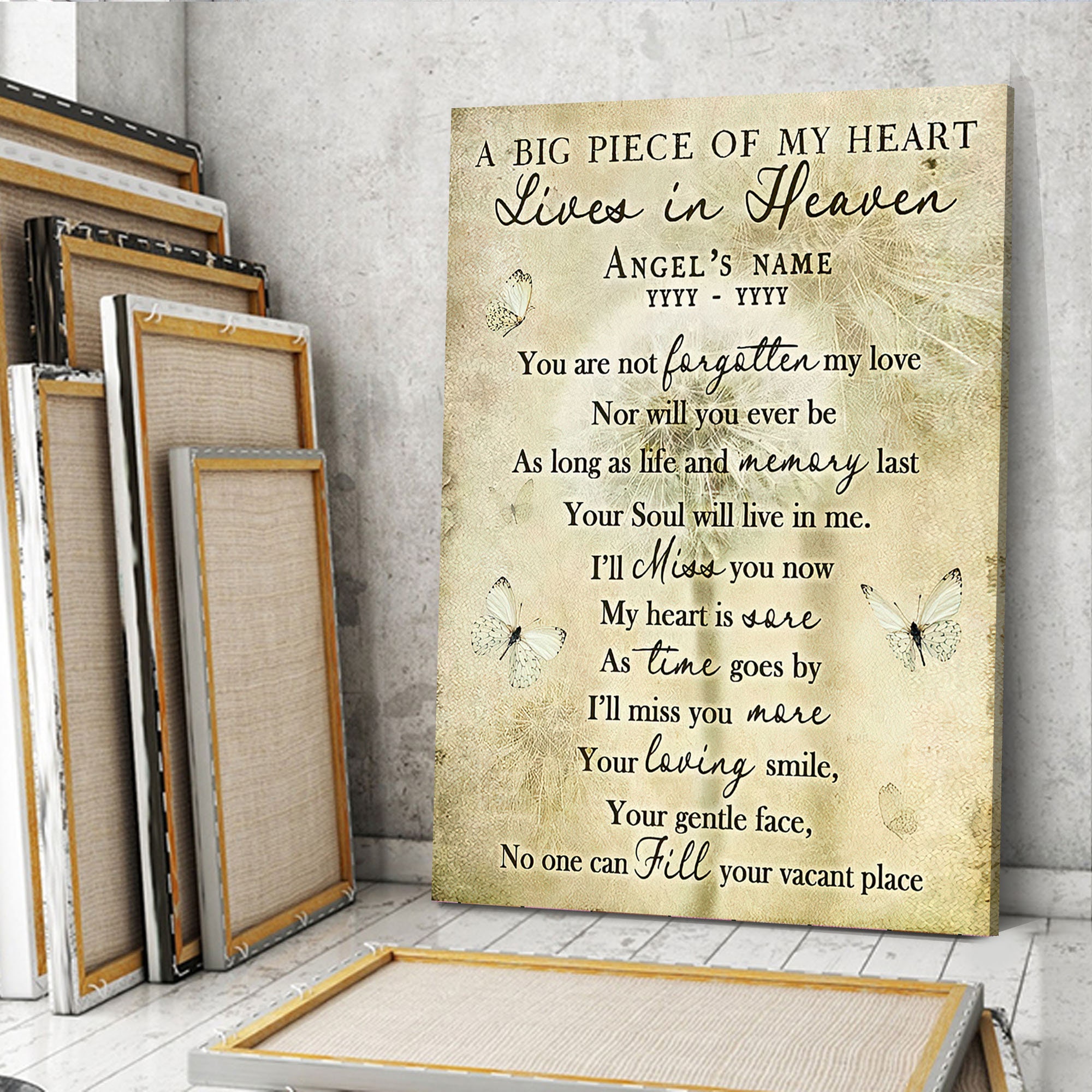 Personalized Memorial Wall Art A Big Piece Of My Heart Wall Etsy