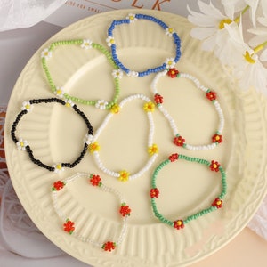 Bohemia Colourful Beaded Daisy Bracelet Women Girls Childrens Jewellery Gift