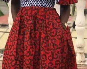 Timmy off the shoulder mixed print dress, Ankara clothing, African clothing for women