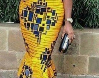 Titi schulterfreies Kleid, Ankara-Druck, afrikanische Kleidung, elegantes Partykleid für Frauen