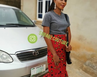 Dupe pleated skirt, African skirt for women, ankara print