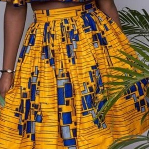 African cape top with matching skirt/ankara print/African clothing for women