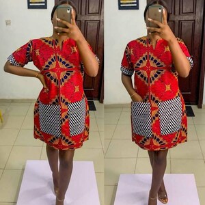 Dammy mixed print dress, African dress for women, ankara print