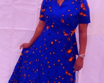 Mide wrap dress, African clothing for women, Ankara print