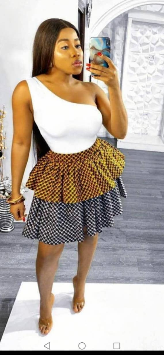 Timi Pleated Skirt, African Skirt for Women, Ankara Mixed Print