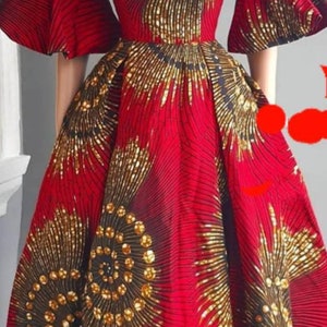 Ankara Pleated Dress Etsy