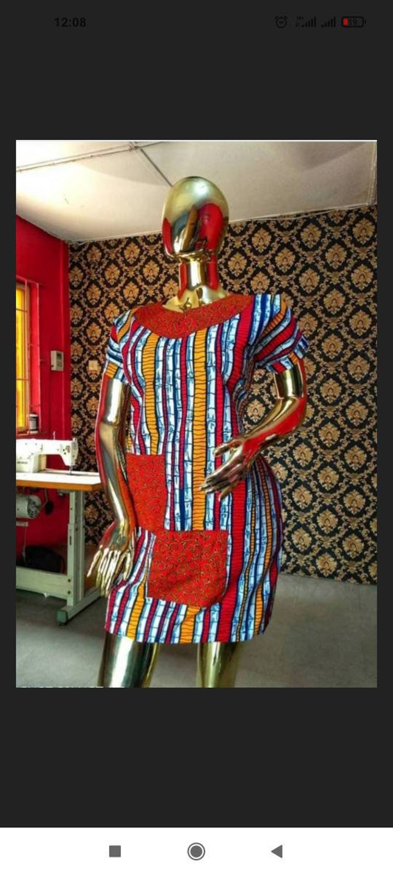 Shola African pencil dress, African dress for women, ankara print image 1