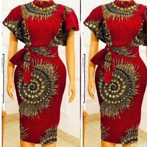 Tope fitted dress, African dress for women, ankara print