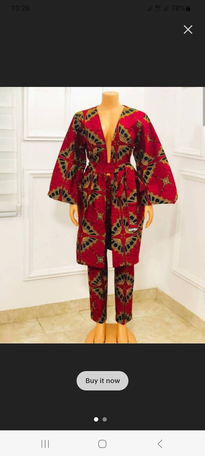 Naffy African clothing for women /African women pants set/ kimono and matching pant for women /African clothing for women