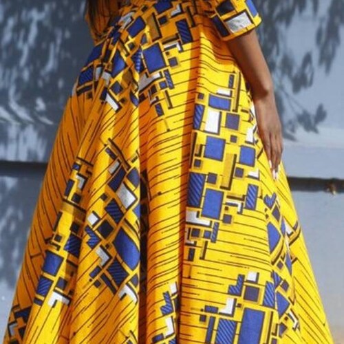 Mide flare dress, ankara print, shops African clothing for women