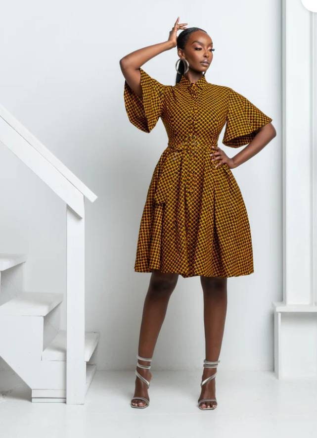 Tola African print shirt-dress for women, ankara print, African clothing for women
