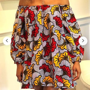 Mide African off the shoulder dress, African print dress, African clothing for women