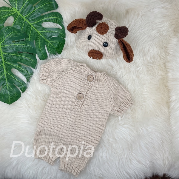 Baby Ox Infant Newborn Baby Outfit | Beanie Hat Pants Crochet Photography Costume | Photo Prop Baby's First Picture | Baby Shower Gift