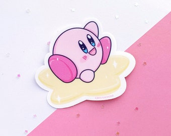 Kirby Star - Waterproof - Vinyl Sticker Decal - Cute - Kawaii Aesthetic