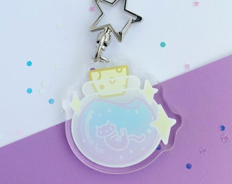 Potion Cat - Acrylic Keychain - Cute - Illustration - Kawaii Aesthetic