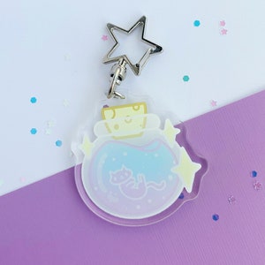 Potion Cat - Acrylic Keychain - Cute - Illustration - Kawaii Aesthetic