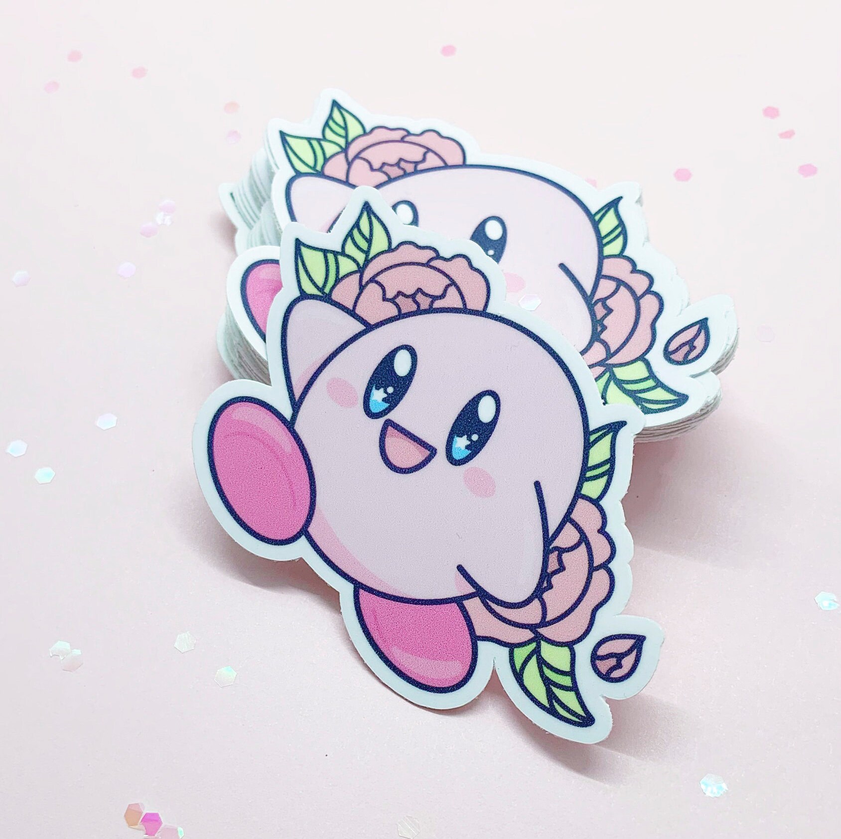 Kirby Waterproof Vinyl Sticker Decal Cute Kawaii Etsy