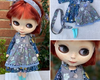 Clothes for Blythe, dress, pinafore, socks, scarf